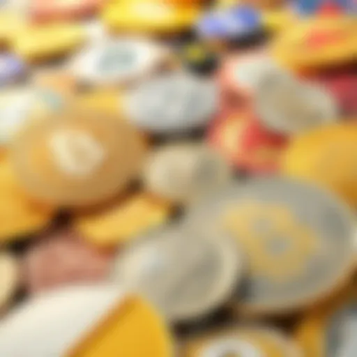Diverse altcoin symbols showcasing market variety