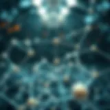 Visual representation of blockchain interconnected nodes