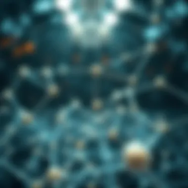 Visual representation of blockchain interconnected nodes