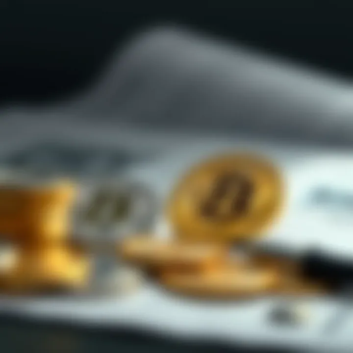 Symbolic representation of cryptocurrency and finance