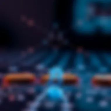 Conceptual illustration of hard fork in blockchain