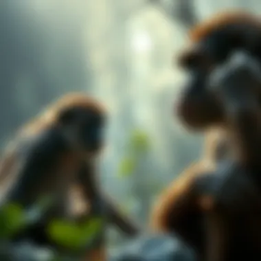 Illustration of cognitive evolution in primates