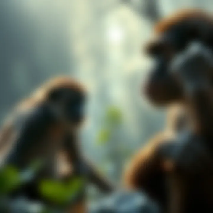 Illustration of cognitive evolution in primates