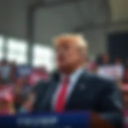 Donald Trump speaking at a rally
